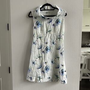 MARIO ROMANO Linen Italian Mini Dress Size Medium